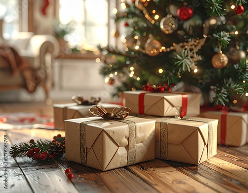 Cadeaux de Noël sous le sapin – joie, partage et tradition festive
