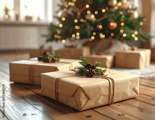 Cadeaux de Noël sous le sapin – joie, partage et tradition festive
