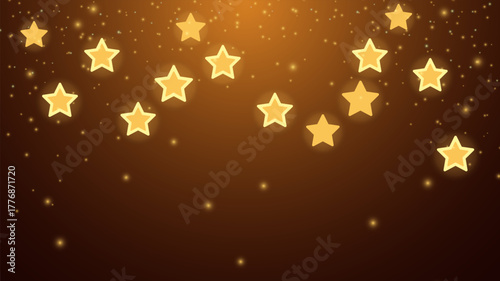 Hanging Golden Stars Festive Background