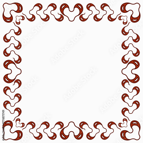 Minimalistic Frame with Abstract Red Hearts