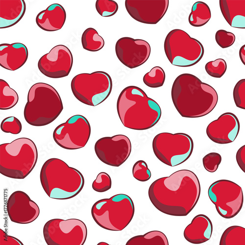 Seamless Elegant Red Heart Pattern