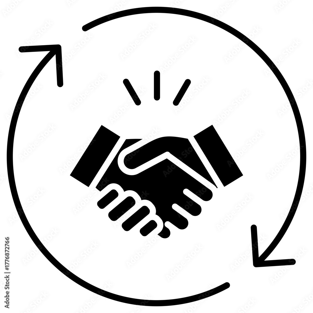 Fototapeta premium Relationship Glyph Icon