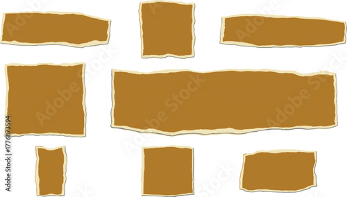 Torn Paper Elements Diverse Shapes and Textures for Creative Design and Visual Appeal