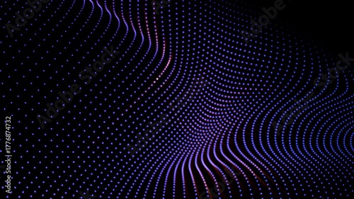 Abstract futuristic background. Waves motion and particles. This video includes a transparent Alpha Channel. ProRes 4444.