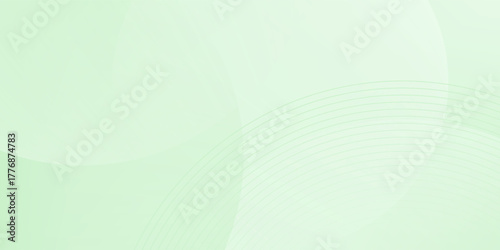 Minimalist soft Abstract Background in Gradient green and white Tones with Circles. Circle effect style geometric, abstract background.