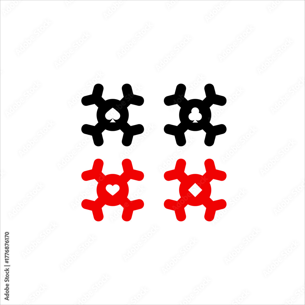 Obraz premium Unique poker logo design with bone elements..