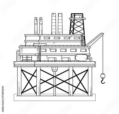Onshore platform oil extraction equipment