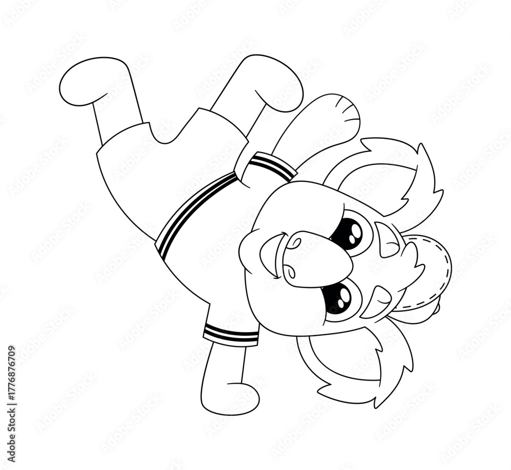 Fototapeta premium Koala dancer making handstand movement