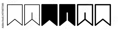 save icon set , bookmark icon symbol in outline, filled, solid styles