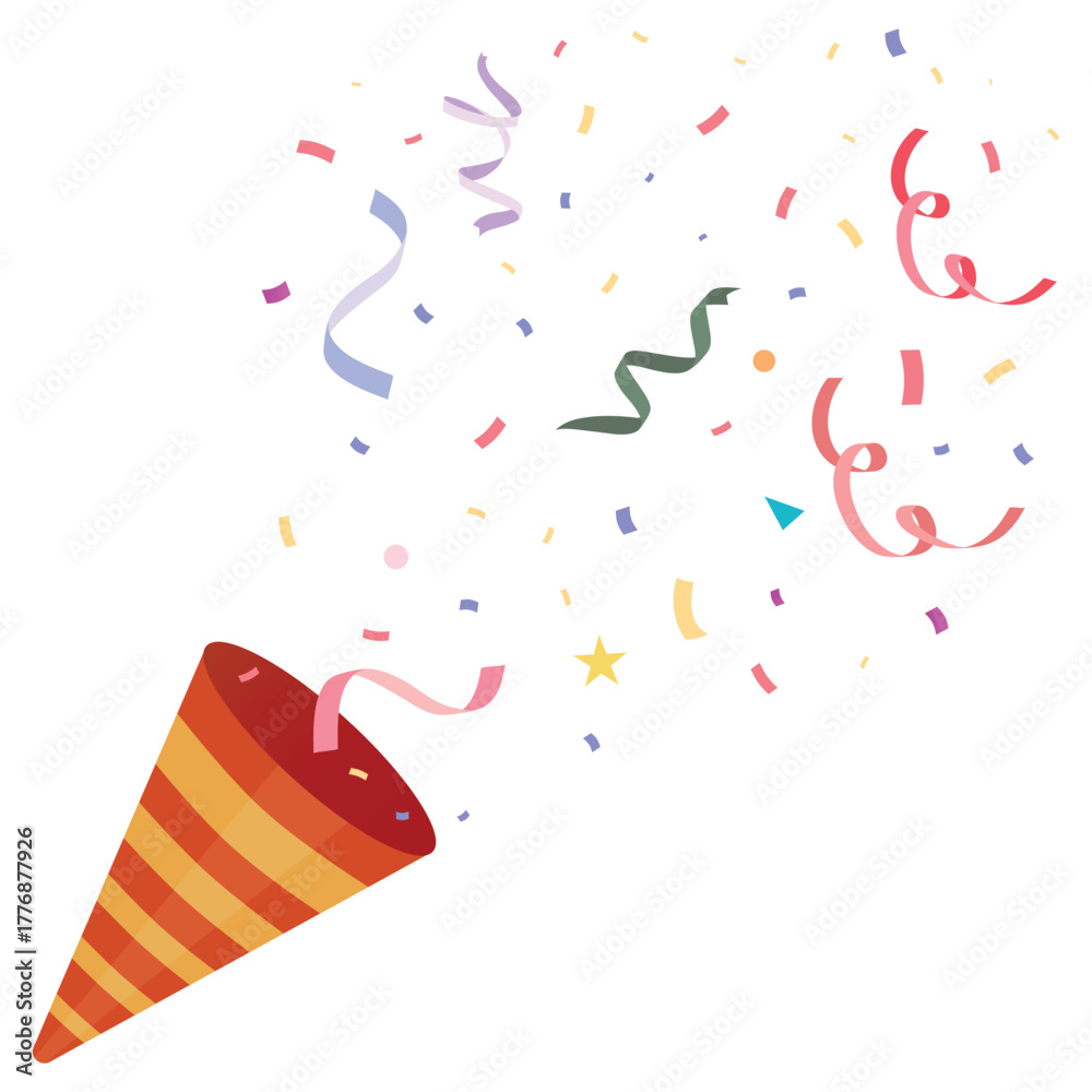 Obraz premium Confetti party popper icon isolated on white background.
