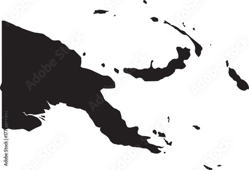 Papua New Guinea Isolated Map Silhouette