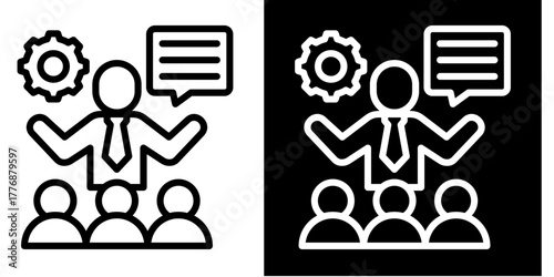 Mentor Support  Icon Set White Style Collection
