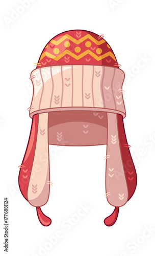 Woolen winter hat with earflaps