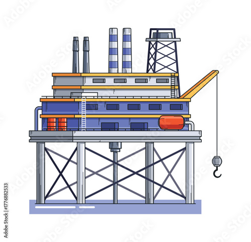 Exploration oil rig petrol drilling
