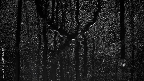 Raindrops on Black Screen for Motion Graphics Effect Overlay