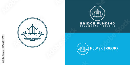 Modern FinTech logo featuring a stylized bridge icon within a circle. This design symbolizes connection, trust, and progress, reflecting the company's role in bridging financial gaps.