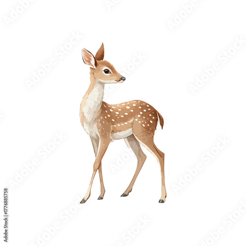 young deer isolated on white