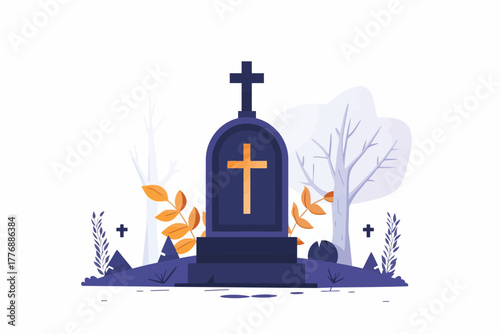 funeral isolated illustration