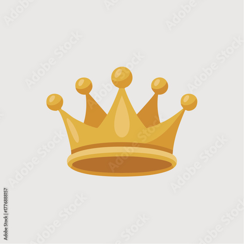 Golden crown with five round finials on a light background.