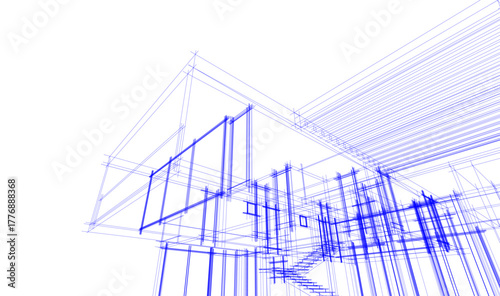 House sketch architectural 3d rendering
