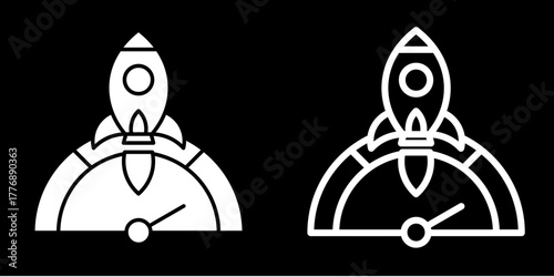 Acceleration Gauge  Icon Set White Mix Style Collection