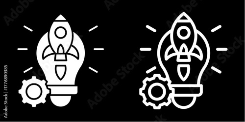 Startup Lightbulb  Icon Set White Mix Style Collection