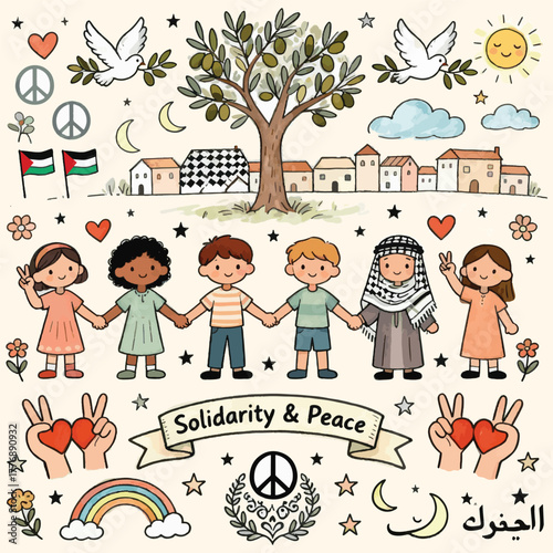 Doodle Vector of International Day of Solidarity with the Palestinian People