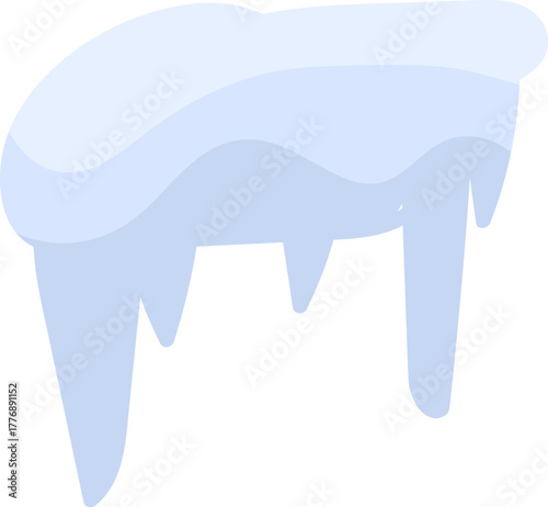 Icicles Hanging from Snowy Ledge