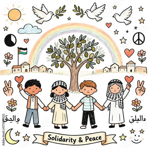 Doodle Vector of International Day of Solidarity with the Palestinian People