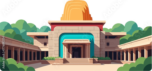 Chinmaya Vibhooti Ashram Kolwan Maharashtra — Peaceful Spiritual Retreat with Modern Indian Architecture and Lush Green Landscape