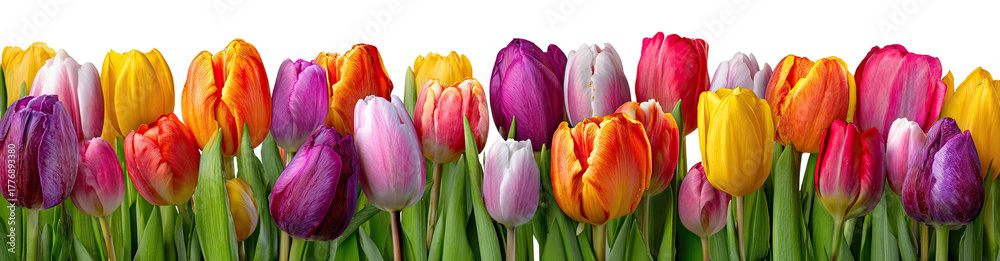 Fototapeta premium Vibrant Tulips in a Spectrum of Colors
