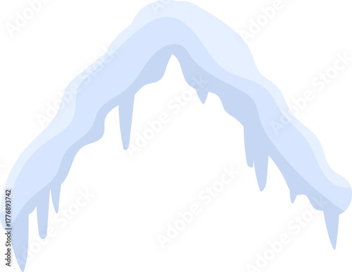 Snowy Icicles on Roof Edge