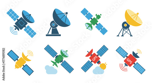 Collection of various communication satellites and associated signal technology