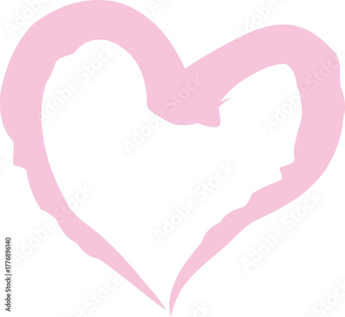 Grunge Brushstroke Heart Shape