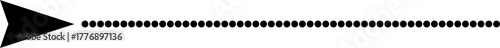 Black arrow icon with a long patterned line pointing to the right on a white background.