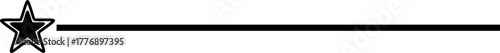 A black and white graphic divider featuring a five-pointed star and a horizontal line on a white background.