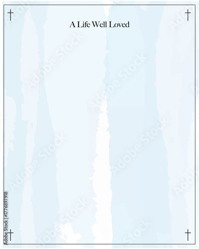 Sympathy Card in Blue Watercolor Style with Picture Frame