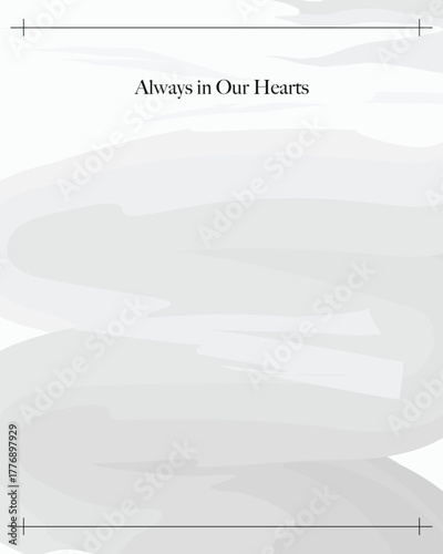 Elegant Gray Watercolor Funeral Program Template