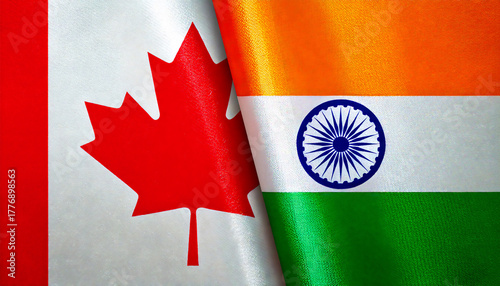 インドの国旗とカナダの国旗(India Flag & Canada flag.)
