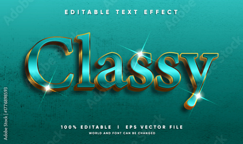 classy 3d vector text effect with modern style