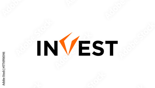 Modern growth investment logo design wordmark. Abstract arrow shapes logo design in letter V graphic vector illustration. Symbol, icon, creative.	