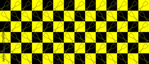 black yellow glass of Champagne seamless patten