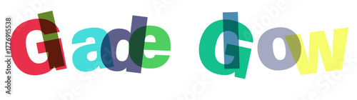 Dynamic glade glow 3d text banner advertisement with vibrant color overlays and modern typography design for promotional use