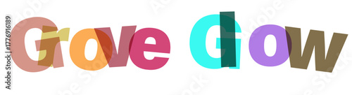 Dynamic 3d text design with grove glow effect featuring overlapping helvetica and courier fonts in cmyk and rgb color models