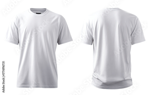 Front and back view of a plain white t-shirt (5)