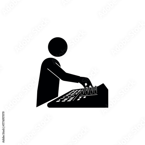 DJ Playing Music on a Turntable.