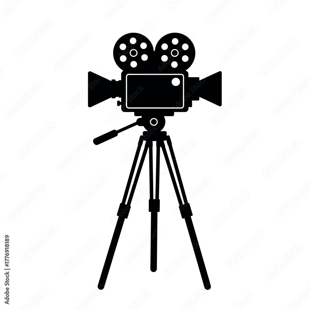 Obraz premium Vintage Film Camera on Tripod.