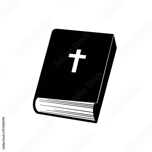 Fototapeta Bible with a white cross on the cover.