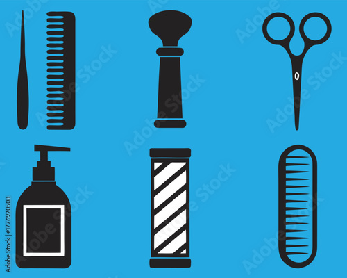 Outdoor Adventure Hiking Equipment Icons Set – Backpack, Helmet, Climbing Gear, Water Bottle, Ice Axe, Boot – Minimalist Flat Design