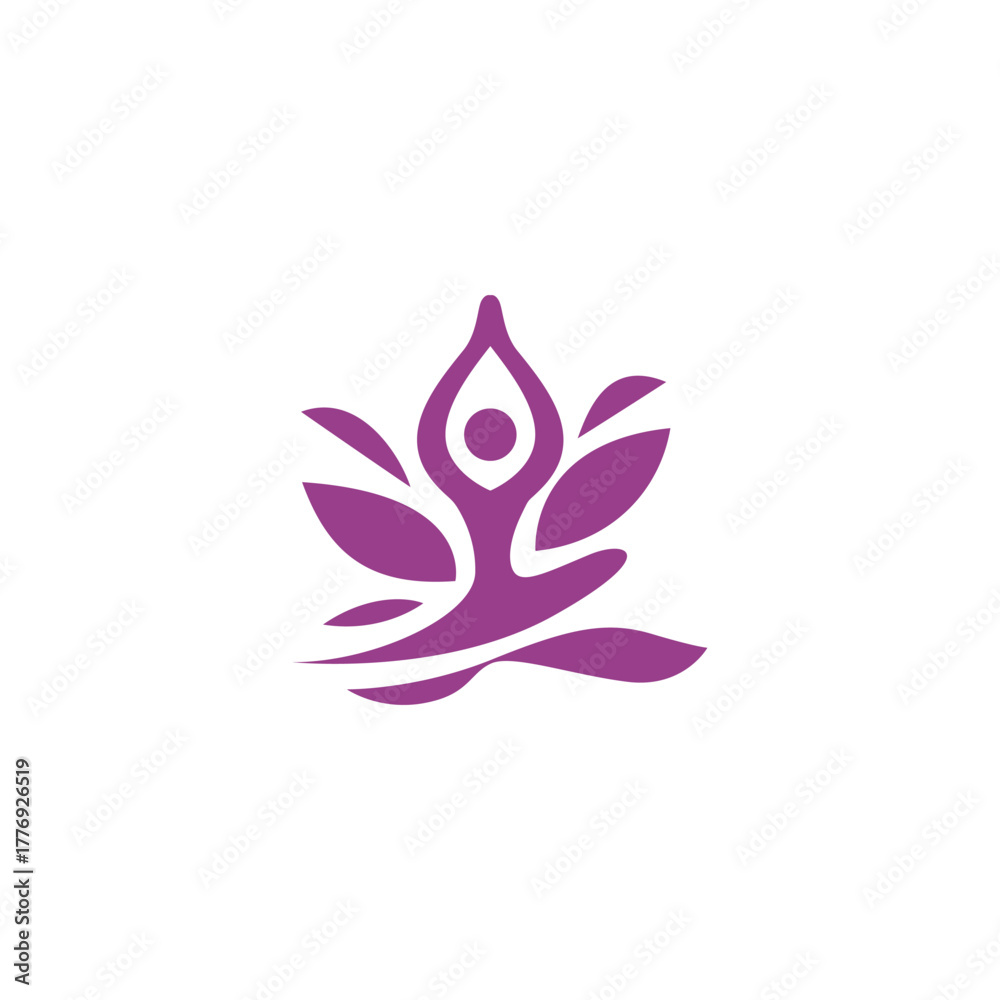 Obraz premium Wellness Yoga Leaf Logo. Perfect for natural and spa Nature Leaf